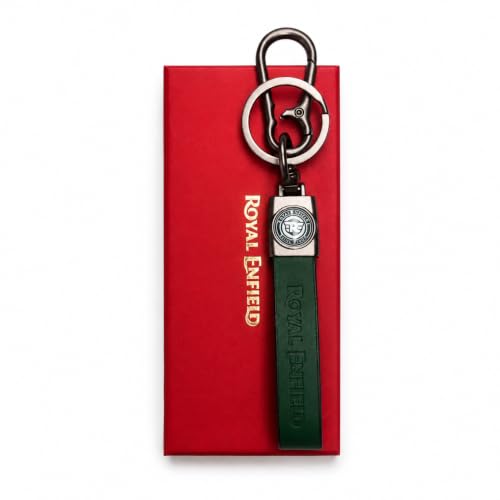 Image of Leather Keychain for Vintage Motorcycle with Embossed Logo - Premium Leather Strap Key Ring Accessory for Bike Keys & Gifts