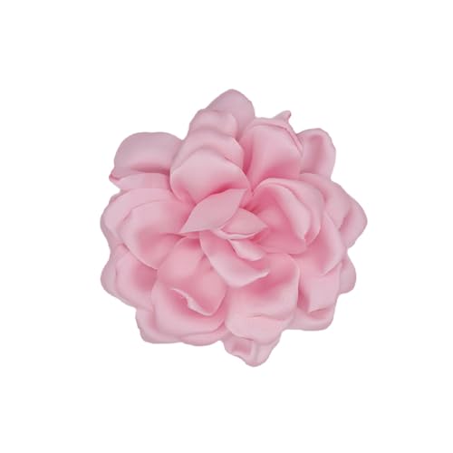 Image of Large Camellia Satin Fabric Flower Brooch Pins Hairpin for Women,ladies. (Light pink)