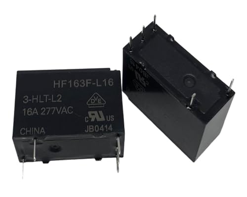 Relé magnético HF163F-L16 con 5 pines para placas de circuito impreso y domótica