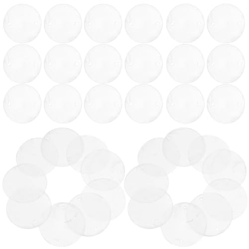 LIOOBO 100個天然透明丸形シェルスライス 丸付きジュエリー用ペンダント 手作り風鈴やイヤリングチャーム クラフトとクリスマス装飾向け 素