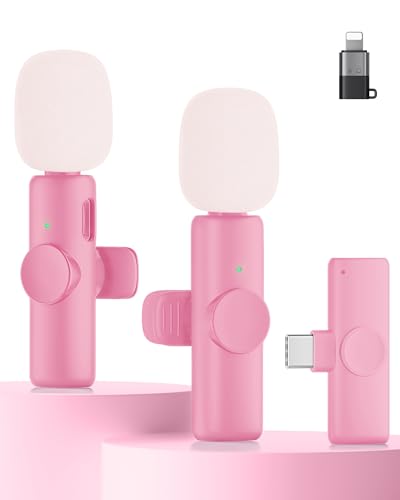 CZOCPOS Kabelloses Lavalier Mikrofon 2er Set, Mini Mikrofon für Phone, Pad, Mikrofon Handy mit Geräuschunterdrückung, Plug & Play, ideal für Video, Podcast, YouTube,...