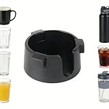 TCETCY Porte gobelet Anti déversement Porte gobelet de Bureau   Diamètre Intérieur Réglable 2,6 à 3,5 Pouces avec Autocollant   Support de Tasse Ajustable pour Bureau Voiture Bateau Camping, Noir