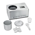 SEVERIN Gelatiera 2in1, 2 Litri, 180W, Autorefrigerante, 2 Contenitori, Funzione Yogurt, Ricettario Incluso, Display LED Touch, Timer Digitale, 43 x 29 x 22,5 cm, Acciaio Inox - EZ 7406
