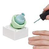tweexy Wearable Nail Polish Holder Ring with Nail Polish Holder Stand, Fingernail Painting Tools, Manicure and Pedicure Accessories (Retro)
