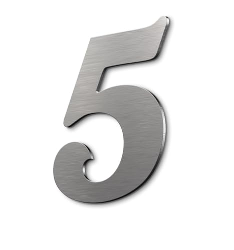 Numéro de maison 5 grand format pour faciliter les livraisons inox