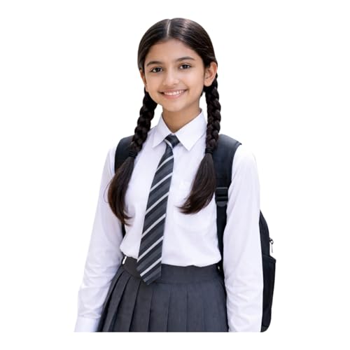 Image of HOUSE OF WHITE & BLACK | White School Uniform Shirt for Girls, Full Sleeve, Cotton Blend, Modern Fit