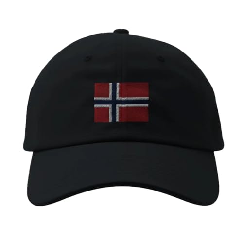 Casquette Svalbard Jan Mayen noire visière courbée 6 panneaux ajustable