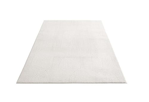 Taracarpet Kurzflor Boho Skandi Polyester Teppich in 3D Optik waschbar, pflegeleicht und robust ideal fürs Wohnzimmer… – Ansicht 3