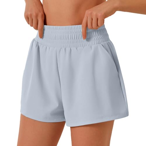 Course à pied short running femme sport taille haute avec poches L