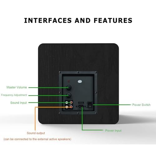 Subwoofer alimentato da 100 W da 16,5 cm, altoparlante basso attivo per home theater e audio PC, design compatto