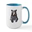 White/Blue Inside - Pocket Black Bear Large Mug