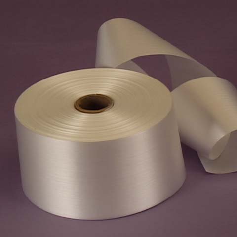 White Embossed Poly Satin Ribbon, 2-3/4
