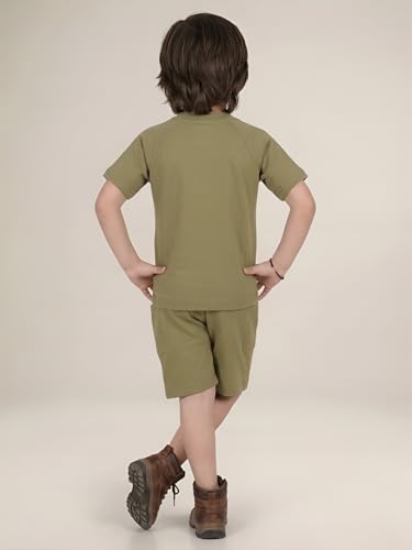 Image of POLKA TOTS 100% Pure Cotton T-Shirt and Shorts Combo For Boys | Summer Dress & Beach Wear for Boys and Toddlers | Breathable Premium Fabric Co-Ord Set Kids | Relaxed Fit Casual Summer Outfit for Kids