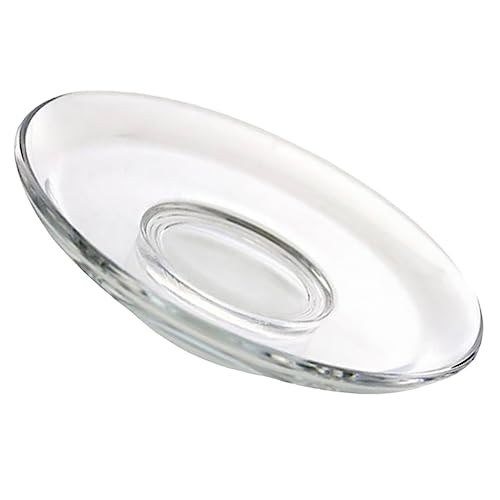SOIMISS Plato De Vidrio Transparente Redondo Para Tazas Con Protección Térmica y Antiarañazos Posavasos Multifuncional Para Hogar Hotel y Restaurante