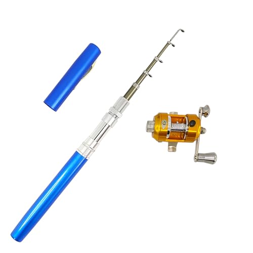 Portable Pocket Telescopic 38inch Mini Pen Fishing Rod and Reel Combos, Small Pen Fishing Pole with Reel, Suit for River, Lake, Reservoir, Ice Fishing and So On