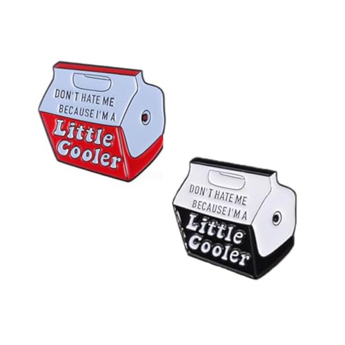 Image of Red Black Cute Enamel Pins Cartoon Little Cooler Design Novel Milk Box Brooch Pins Funny Enamel Pin for Backpacks Badges Hats Bags Lapel Pins Accessory Decor Lovely Gift for Men Women Girls Kids