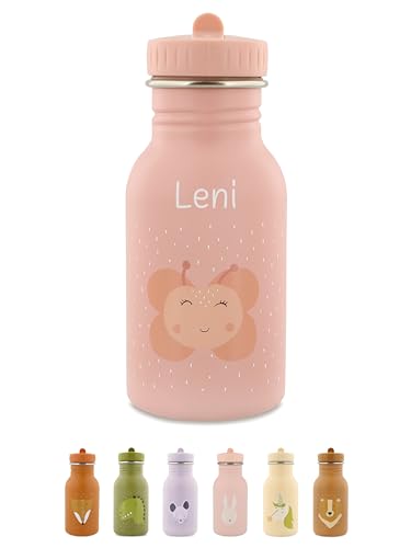 wunderwunsch Trinkflasche personalisiert für Kinder Flasche personalisiert Babyflasche Kinder Flasche Trixie Trinkflaschen mit individuellem Namen (Schmetterling 350ml)