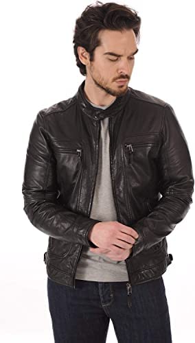 MOZRI Leather AccessoriesGenuine Hand Crafted Stylish Leather Jacket For Men's Size (XS To 4XL)