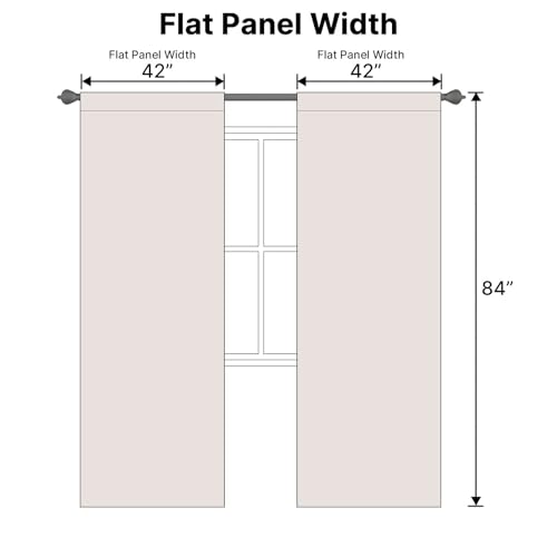 Image of H.VERSAILTEX Blackout Curtains Thermal Insulated Window Treatment Panels Room Darkening Blackout Drapes for Living Room Back Tab /Rod Pocket Bedroom Draperies (2 Panels, Stone, 42 x 84 Inch)
