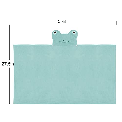 Image of ROMASA Baby Bath Towel Ultra Soft Hooded Towel Highly Absorbent Bathrobe Blanket Toddlers Shower Gifts for Boys Girls-27.5 inch x 55 inch (Green Frog)