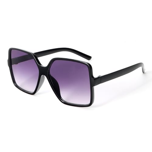 Retro Oversized Square Sunglasses for Women Big Large Wide Fashion Shades UV Protection