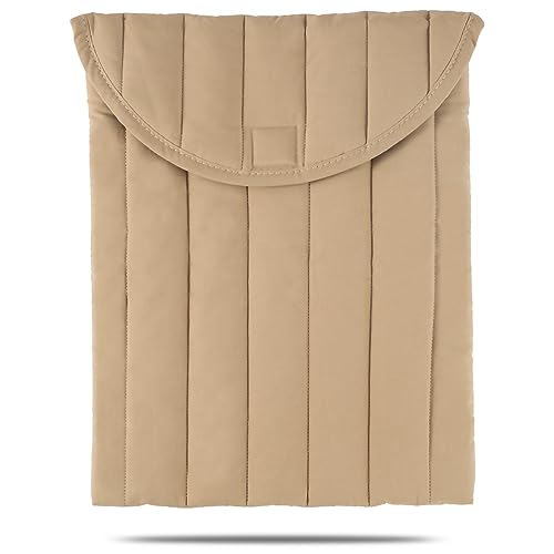 Linpr Puffy Laptop Sleeve 15-16 Inch Streak-Beige, Protective Carrying Case for Men and Women, Cute Case Bag Compatible with 15 and 16 Inch Laptops, for MacBook Air M2, Asus/Dell Xps in Cover