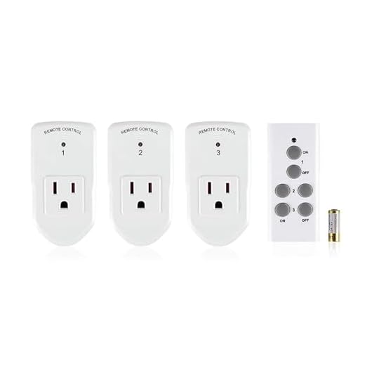 BN-LINK Wireless Remote Control Electrical Outlet Switch for Lights, Fans, Christmas Lights, Small Appliance, Long Range White (Learning Code, 3Rx-1Tx) 1200W/10A