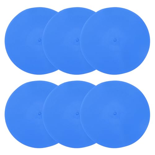 PATIKIL Spot Markers 9 Zoll, 6 Stück rutschfeste Bodenpunkte Agility Markers Flache Feldkegel Poly Punkte für Gymnastik PE Speed Training Tanz Fußball Basketball Sport, Blau