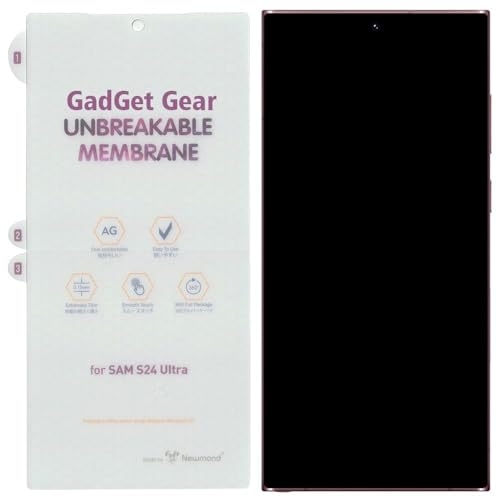 Image of Techsage Samsun.g Galaxy S24 Ultra Unbreakable Screen Protector Hydrogel Membrane With Edge to Edge Coverage and Easy Installation Combo (Matte, Front)