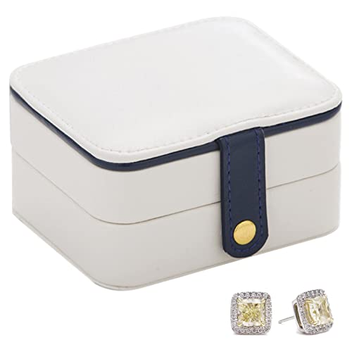 Joyero de viaje - Caja de joyería portátil de 2 capas con espejo | Organizador de collar de pendientes antiarañazos para San Valentín, cumpleaños, Día de la Madre, regalo de Navidad Artiby