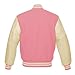 Lishow Fashion Varsity Baseball Letterman Bomber Wool & Half White Genuine leather sleeves Varsity Jacket (US, Alpha, Small, Regular, Regular, Baby Pink Half White)