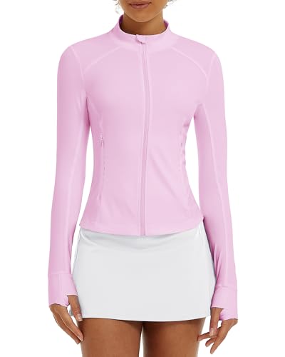 Stelle Women's Zip Up Jackets Lightweight Athletic Running Jacket Workout Slim Fit Yoga Track Clothes with Thumb Holes2