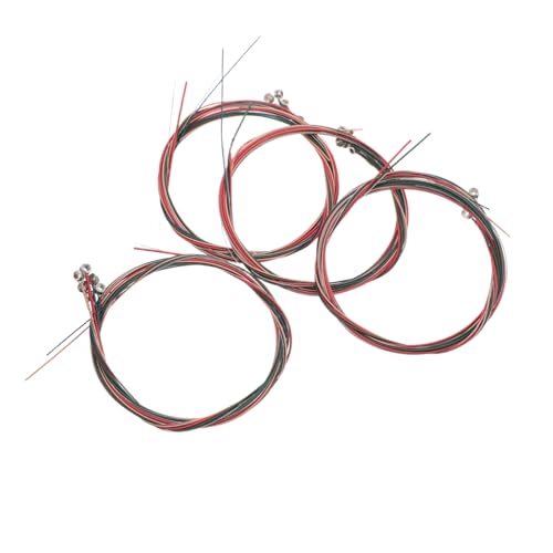 Toyvian 4Sets Colorful Acoustic Guitar Strings Light Tension Strings for Beginners and Performers Easy Installation Bag Packaging