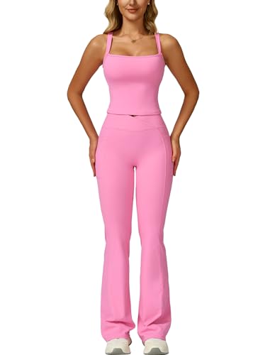 Tenue de gym femme avec pantalon évasé pour le yoga