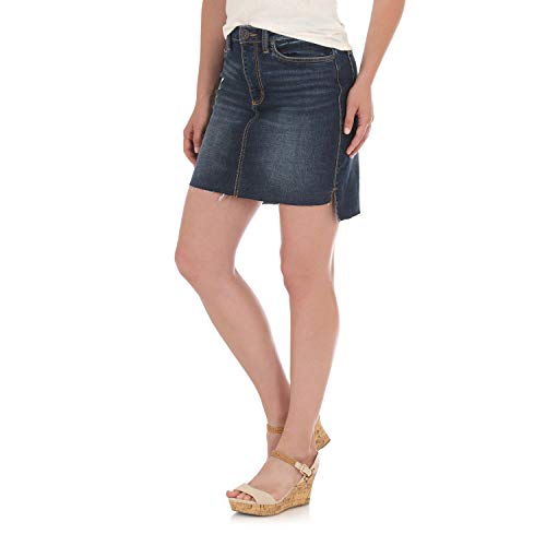 Wrangler Women's Retro Mae Mid Rise Stretch Jean Skirt, Cowtown, 3 #TOP16