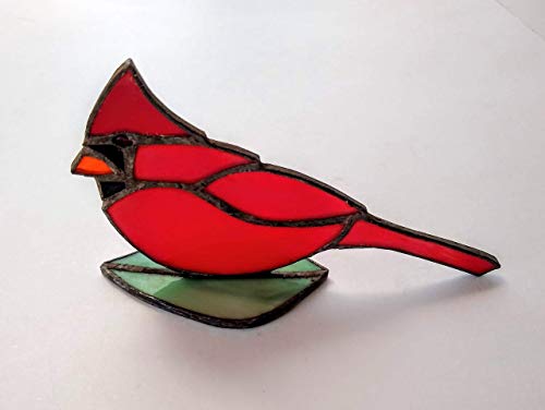 Amazon Com Stained Glass Northern Cardinal Male Figurine Home Kitchen