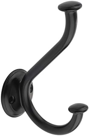 Amazon Basics AB4700-FB-5 Coat Hook, Flat Black
