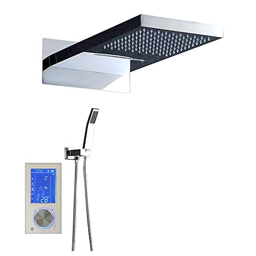 Vattenkran Badkar Duschsystem Duschsystem Tatic duschkombination, 22"fyrkantigt duschhuvud, Digital display Touch Control Panel, Badrums väggmonterat vattenfall