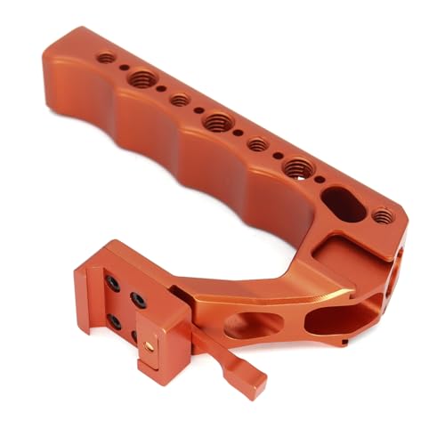 Image of NATO Top Handle, Quick Release NATO Grip with 4 Cold Shoe Adapters for DSLR Camera Cage, Universal Top Handle with 3 /8-16 and 1 /4-20 Thread Holes (Orange)