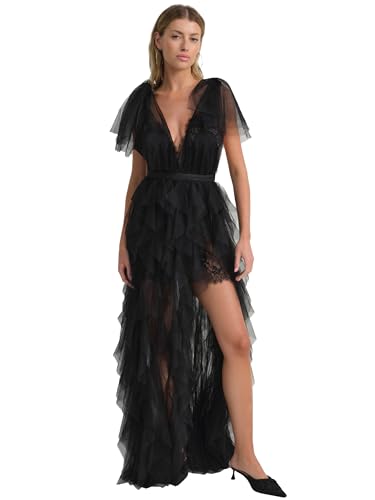 Amazon.com: For Love & Lemons Women's Maxine Gown, Black, xs : Clothing,  Shoes & Jewelry