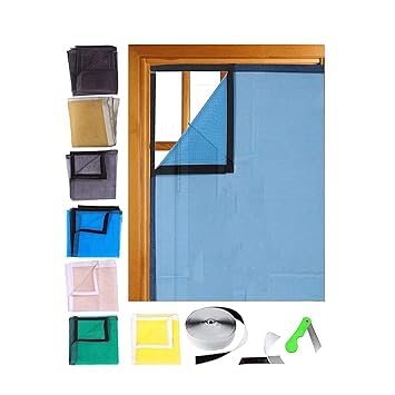 SAI Balaji 35 X 35 Inch_3 X 3 Ft_90 X 90 Cm_Stitched Fiber Glass Mosquito Net for Windows_200 GSM_Blue Color_Ready to Install Handy Mesh with Self Adhesive Hook Tape and Cutter ASEC12 (B0CS6MZG84) Amazon Price History, Amazon Price Tracker