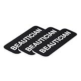 Beautician 1 x 3' Name Tag/Badge, Black, (3 Pack)