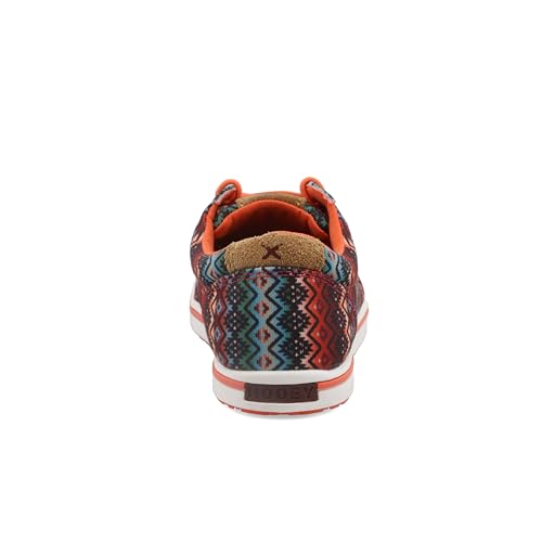 Twisted X Women's Hooey Loper, Moc Toe, Orange Aztec Print, 7.5 M3