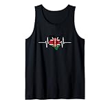 El diseño muestra la bandera de Kenia en un aspecto retro vintage con un latido de corazón, porque tu corazón latido para Kenia. Llévalo con orgullo mientras haces ejercicio. Gran idea para Kenia.