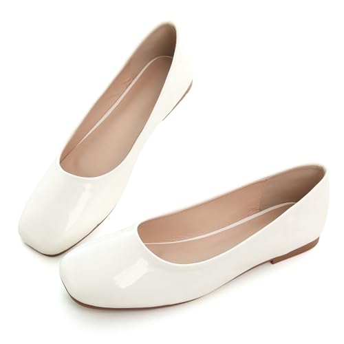 Image of Dear Time Women's Casual Foldable Ballet Flats Square Toe Ballerina Flats Shoes Comfortable