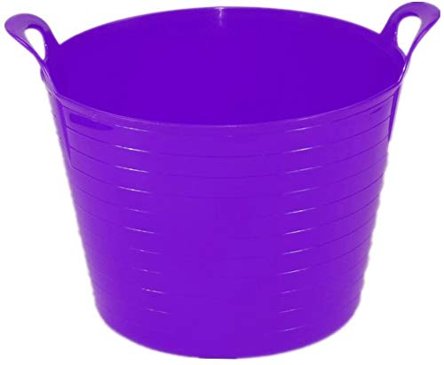 KetoPlastics 42 Litre Heavy Duty Large Flexi Tub Garden Home Flexible Colour Plastic Storage Container Bucket Flex Tub- MADE IN U.K (Purple)