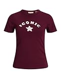 JACK & JONES Jxgigi STR SS Patch tee JRS, Rojo Oscuro, M