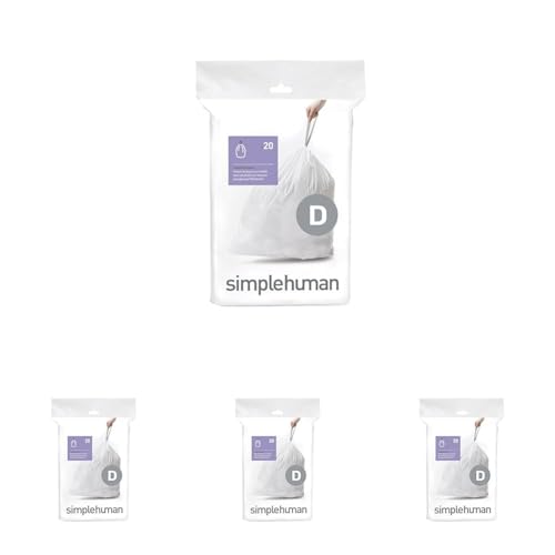Image of simplehuman CW0163 20L, 20 Liners, White - Code D (Pack of 4)