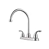 Pfister pfirst series kitchen sink faucet 2 handle high arc 3 hole stainless steel finish g136200s  urban country home decor