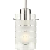 Progress Lighting P5158-09 Contemporary Modern One Light Mini Pendant from Glass Pendants Collection in Pewter, Nickel, Silver Finish,